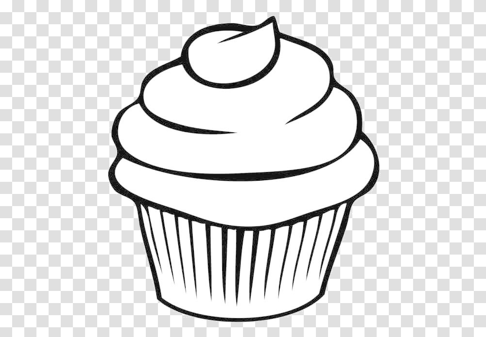 Ray Attention To Cupcake Clipart Outline Coloring, Cream, Dessert, Food, Creme Transparent Png