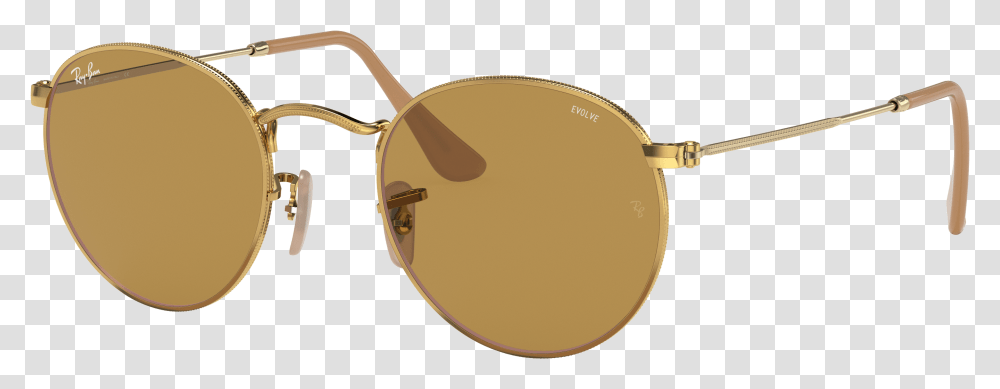 Ray Ray Ban Round Metal Gold Brown, Sunglasses, Accessories, Accessory, Leisure Activities Transparent Png