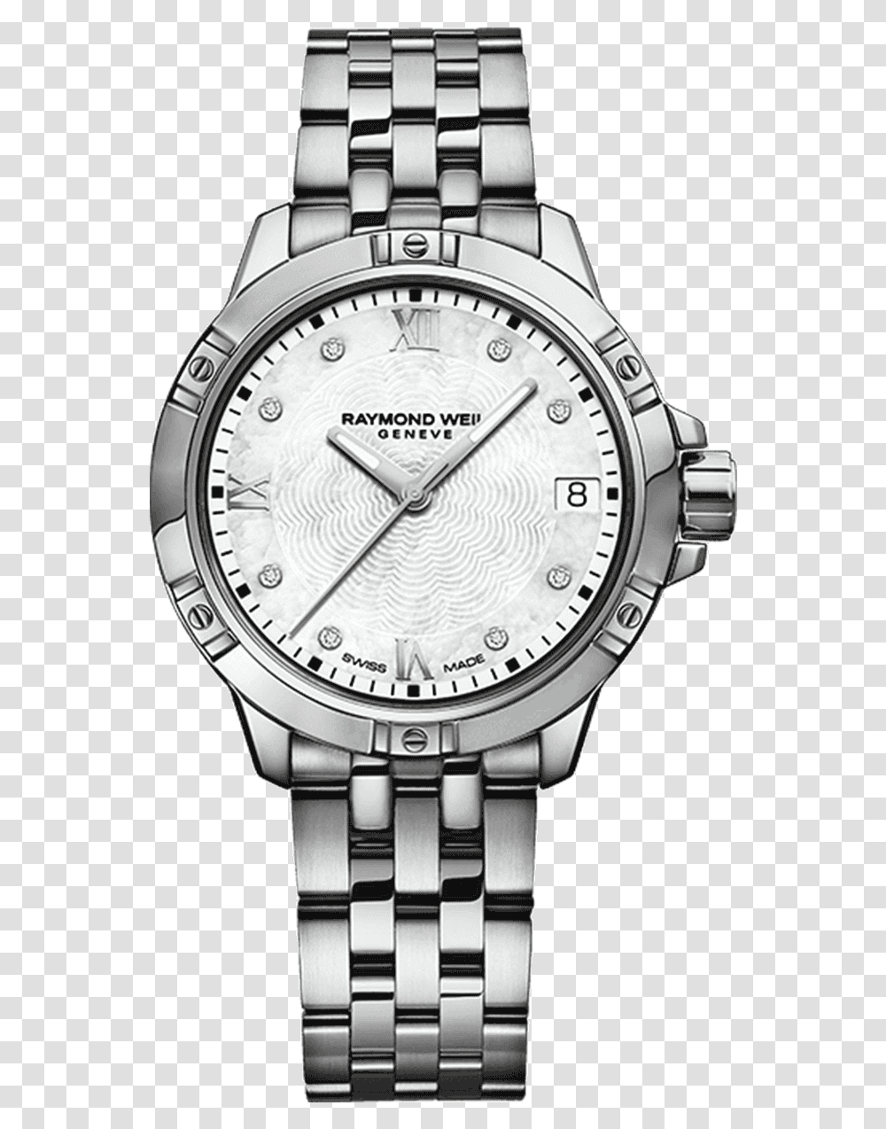 Raymond Weil Geneve Diamond Steel Quartz Ladies Luxury Raymond Weil Watch, Wristwatch, Clock Tower, Architecture, Building Transparent Png