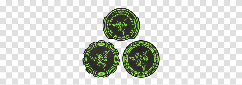 Razer Embroidery Patch Packet Patches Circle, Light, Label, Text, Neon Transparent Png