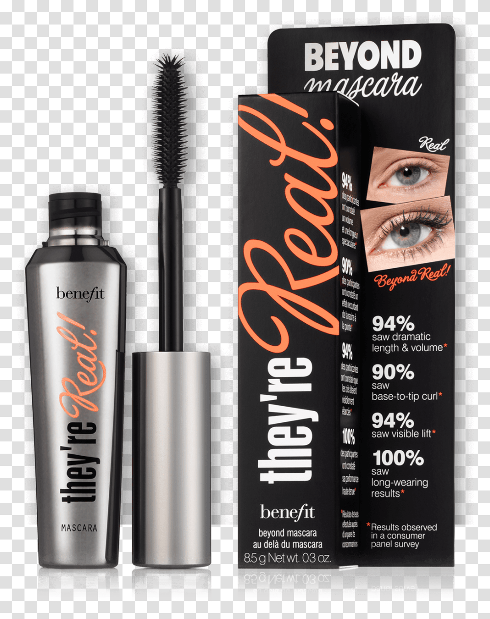 Re Real Lengthening Mascara Benefit They're Real, Cosmetics, Menu Transparent Png