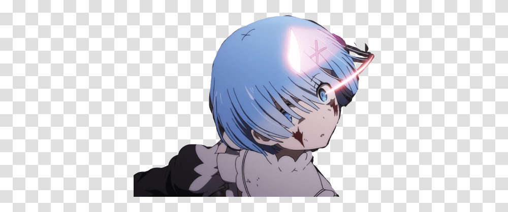 Re Zero Rem Anime, Helmet, Apparel, Person Transparent Png