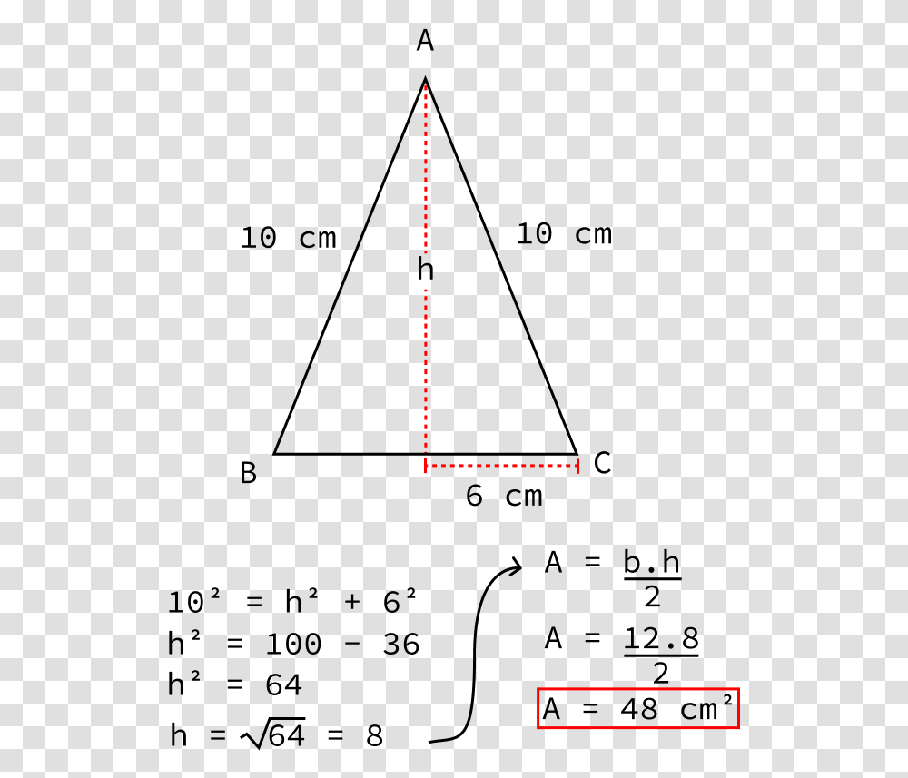 Rea Do Tringulo Issceles Calcular A Area De Um Triangulo, Plot, Diagram, Measurements Transparent Png