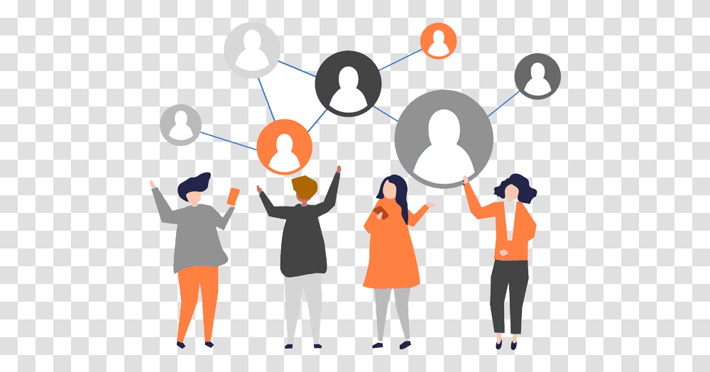 Reach Thousands Of Users With Califanet's Media Marketing Connected People Illustration, Person, Human, Crowd, Juggling Transparent Png