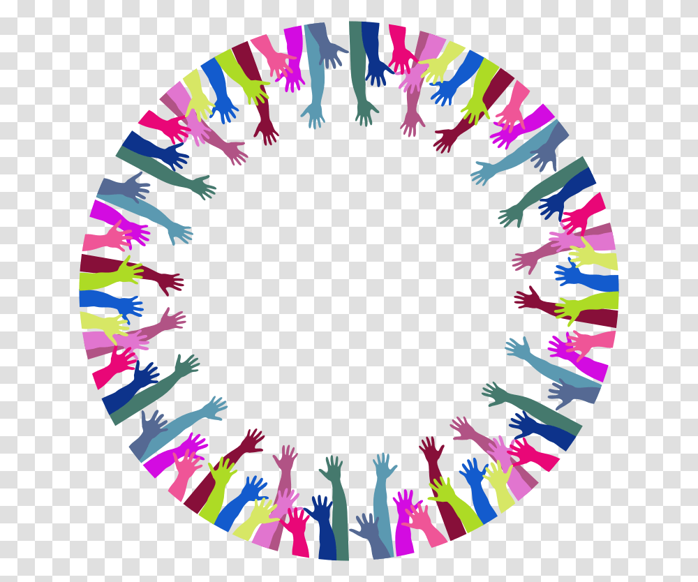 Reaching Hands Circle Of Hands, Purple, Pattern Transparent Png