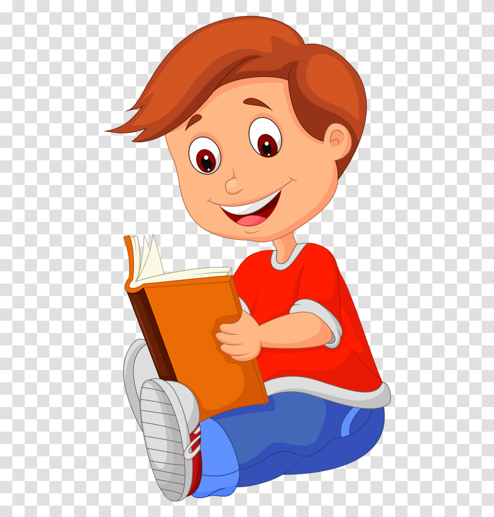 Reading Book Cartoon Cartoons Reading Clipart, Person, Human, Eating, Food Transparent Png