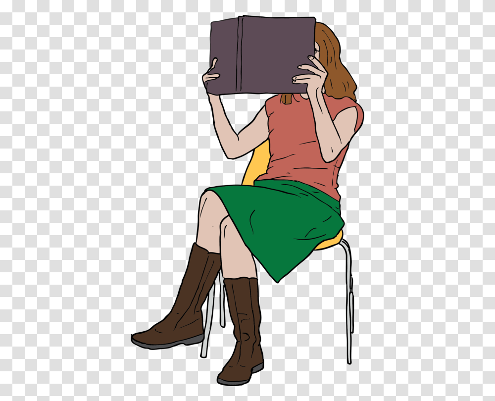 Reading Book Woman Computer Icons Girl, Person, Female, Dress Transparent Png
