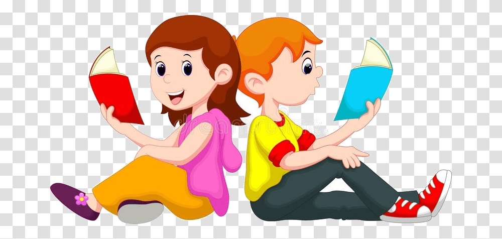 Reading Boy And Girl Great Free Silhouette Boy And Girl Reading Book Clipart, Person, Female, People, Video Gaming Transparent Png