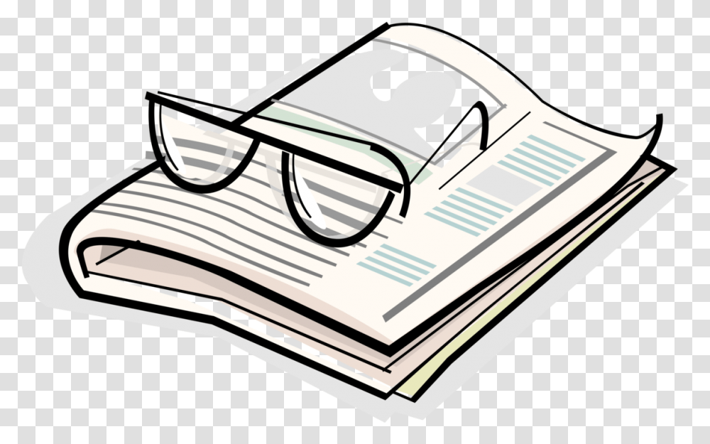 Reading Glasses And Newspaper Vector Image Glasses Newspaper, Text, Book Transparent Png