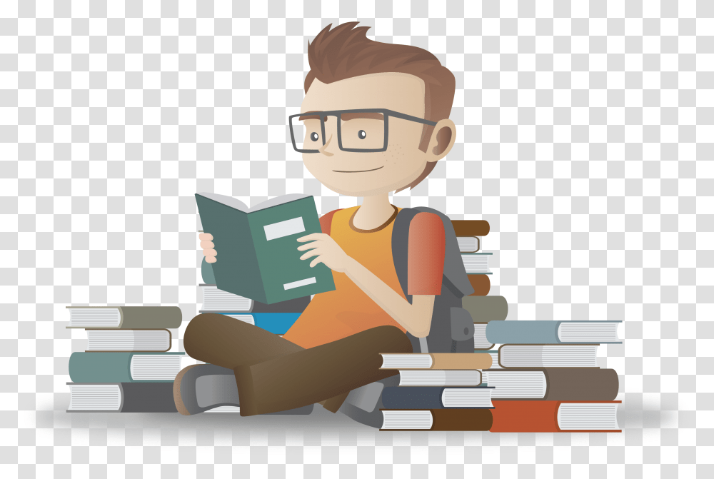 Reading Room Student, Sitting Transparent Png