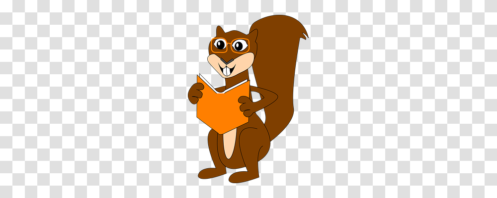 Reading Squirrel Education, Mammal, Animal, Wildlife Transparent Png