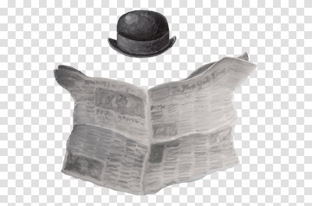 Reading The Newspaper Bowler Hat And Newspaper, Rock, Archaeology, Slate Transparent Png