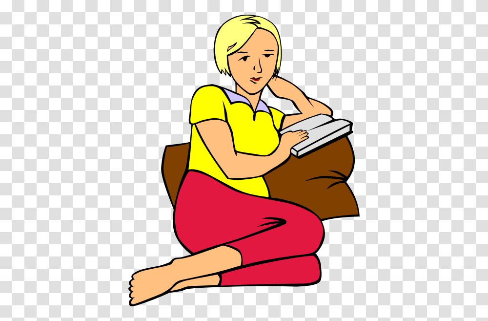 Reading Woman Clip Art, Person, Human, Female, Girl Transparent Png