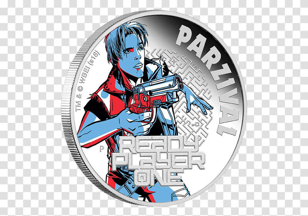 Ready Player One Ready Player One Parzival Gun, Person, Human, Coin, Money Transparent Png