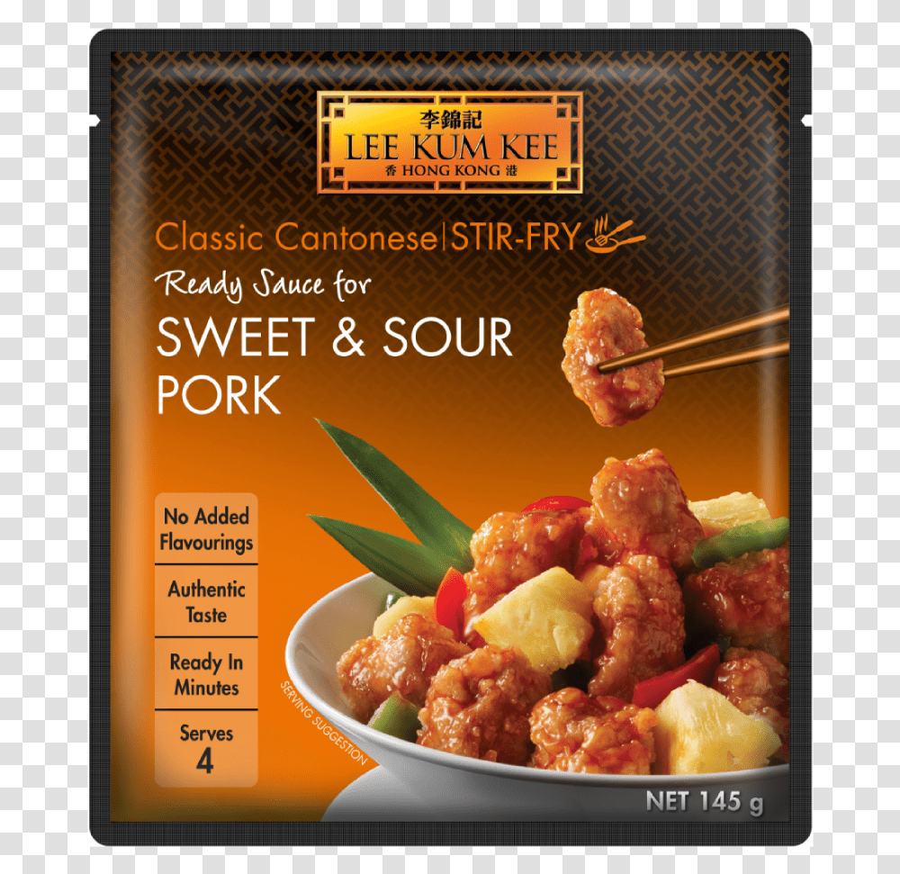 Ready Sauce For Sweet Amp Sour Pork 145g Lee Kum Kee Cantonese Chicken, Menu, Food, Fried Chicken Transparent Png