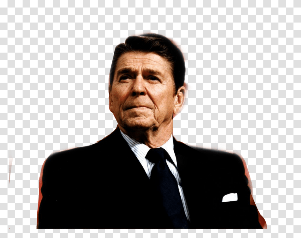 Reagan 1980s 80s President Obama Usa America Ronald Reagan, Tie, Person, Face, Suit Transparent Png