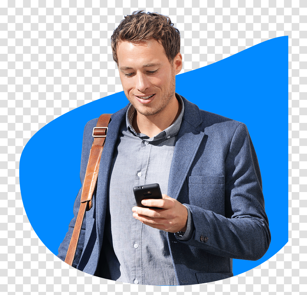 Real Estate Agent Looking Phone, Electronics, Mobile Phone, Person, Man Transparent Png