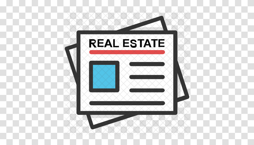 Real Estate Classified Ads Icon Of Real Estate Newspaper Clipart, Text, Id Cards, Document, Driving License Transparent Png