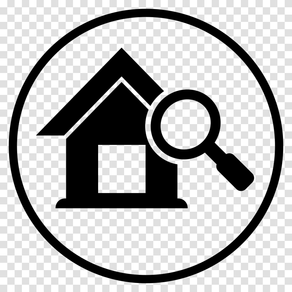 Real Estate Icon, Stencil, Magnifying Transparent Png