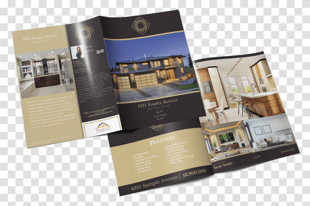 Real Estate Luxury Listing Brochure Luxury Real Estate Brochure Design, Flyer, Poster, Paper Transparent Png