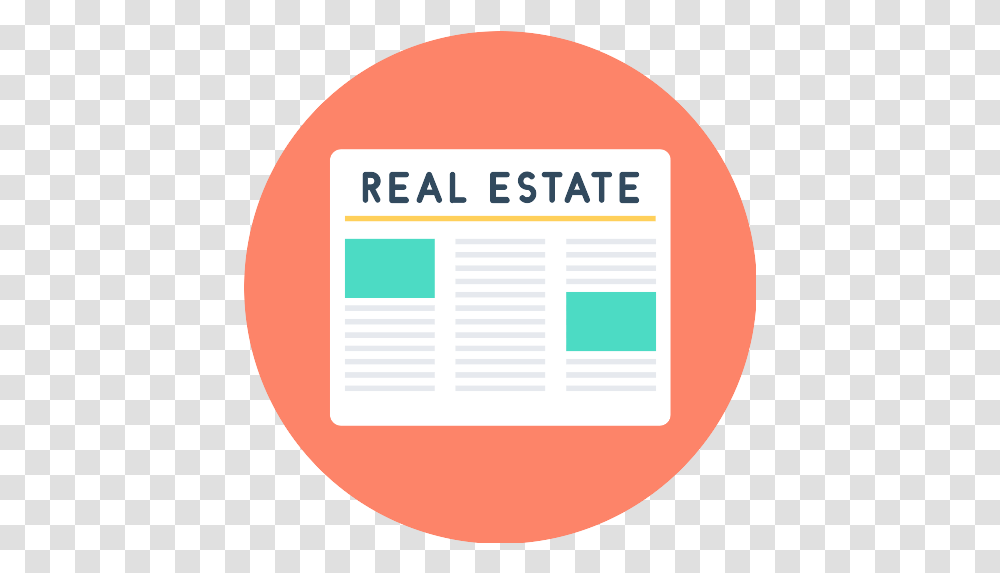 Real Estate Newspaper Icon Repo Free Icons Circle, Label, Text, Driving License, Document Transparent Png