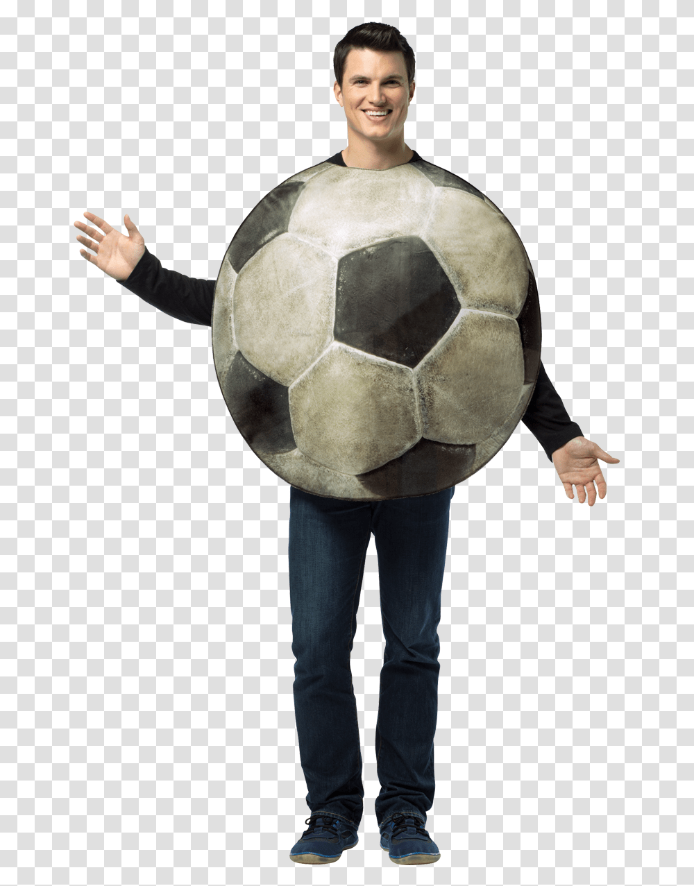 Real Football Fancy Dress As Football, Soccer Ball, Team Sport, Person, People Transparent Png