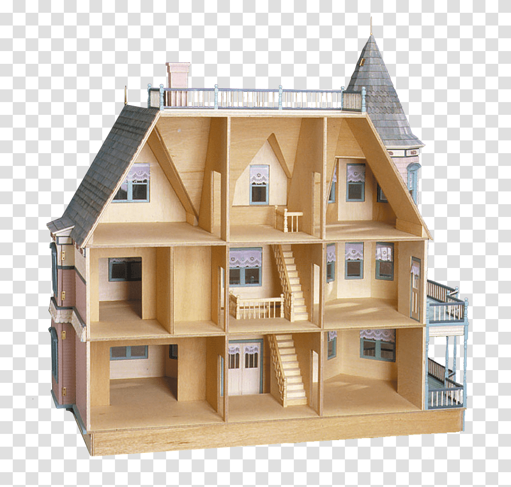 Real Good Toys Queen Anne Dollhouse, Wood, Housing, Building, Plywood Transparent Png