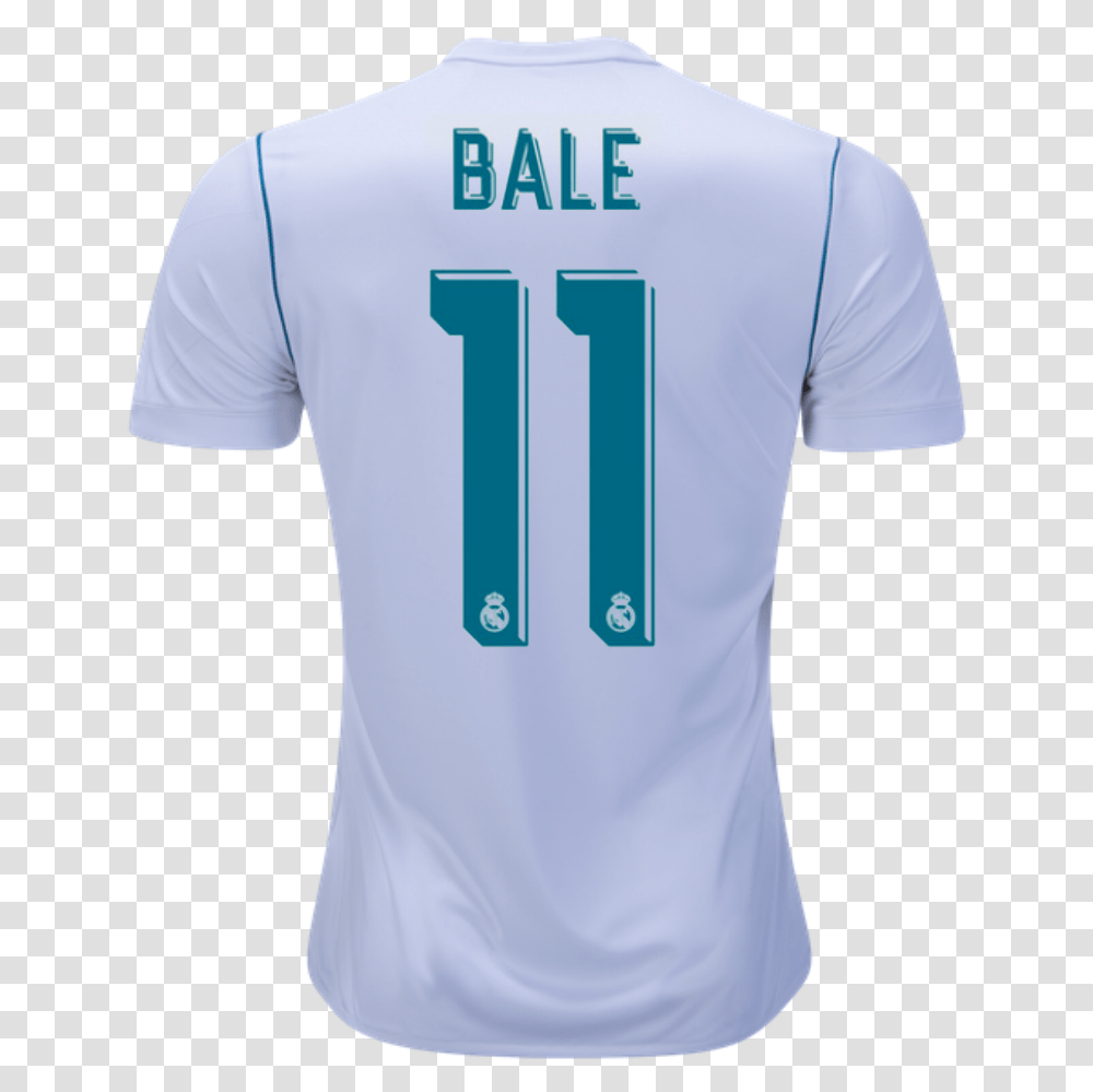 Real Madrid 1718 Home Jersey Bale Active Shirt, Apparel, Number Transparent Png
