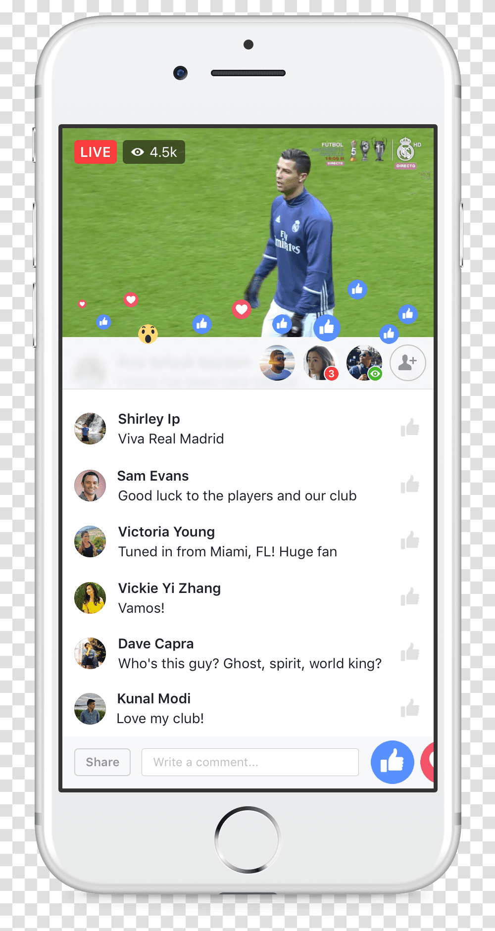 Real Madrid Facebook Live, Mobile Phone, Electronics, Cell Phone, Person Transparent Png
