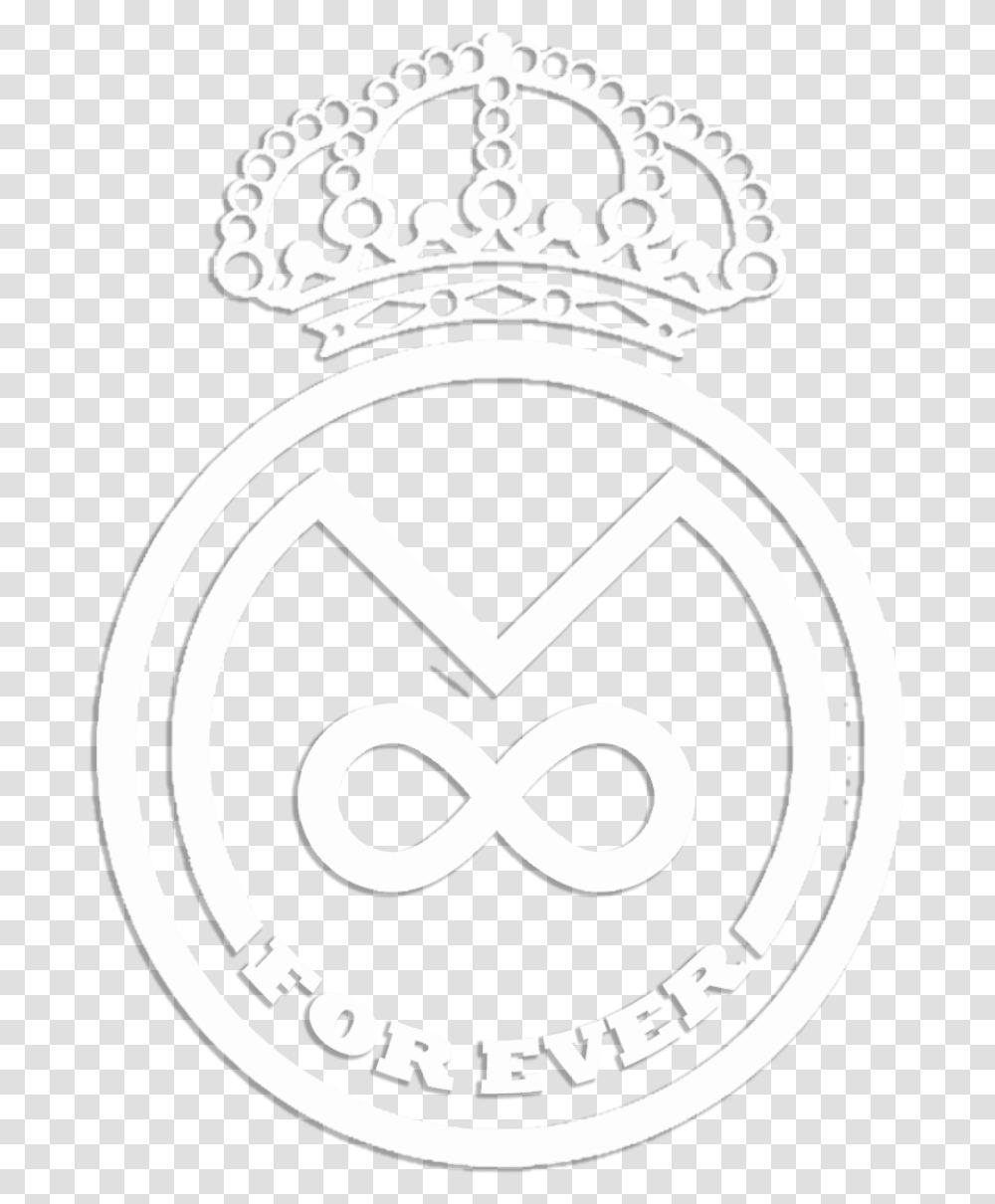 Real Madrid Logo Black And White Posted Solid, Wristwatch, Symbol, Trademark, Stencil Transparent Png