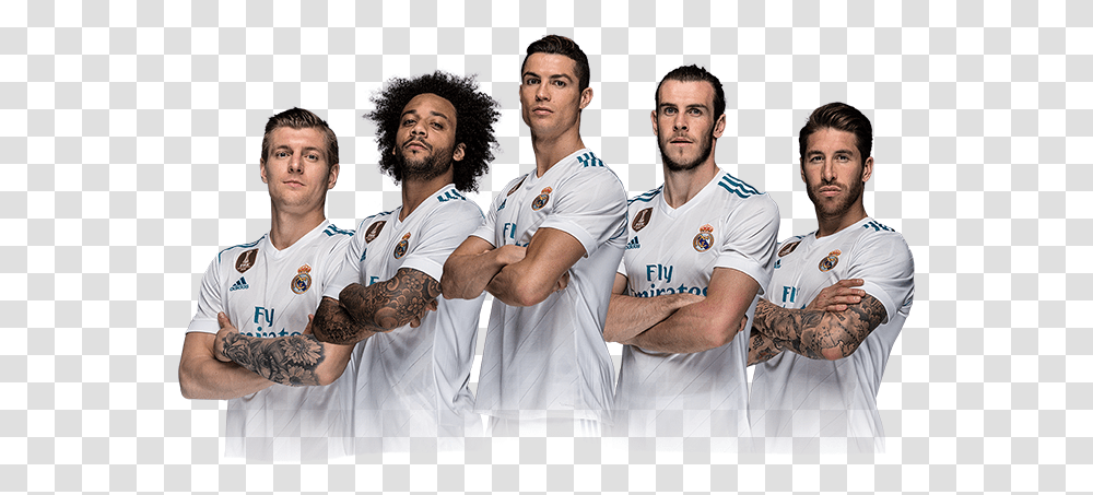 Real Madrid Marcelo Kroos Ronaldo Bale Ramos Real Madrid Players, Person, Human, Hair Transparent Png