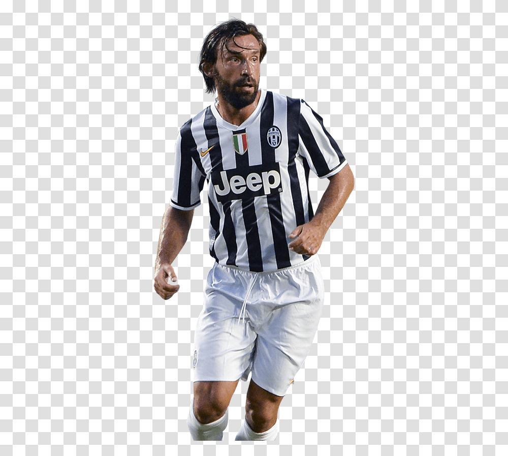 Real Madrid Vs Juventus Turin Andrea Pirlo, Person, Shirt, People Transparent Png
