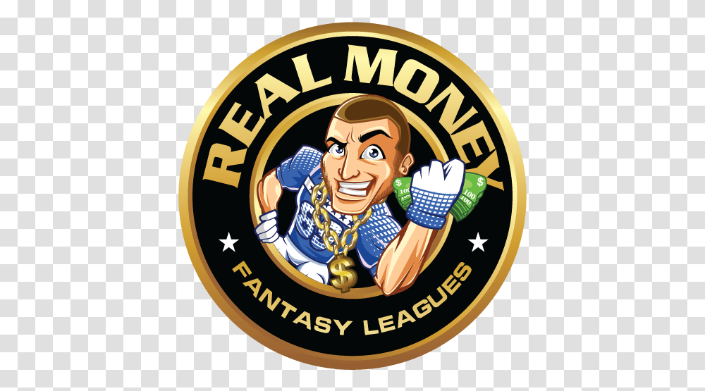 Real Money Fantasy Leagues Money Fantasy Football League Logo, Symbol, Person, Badge, Label Transparent Png