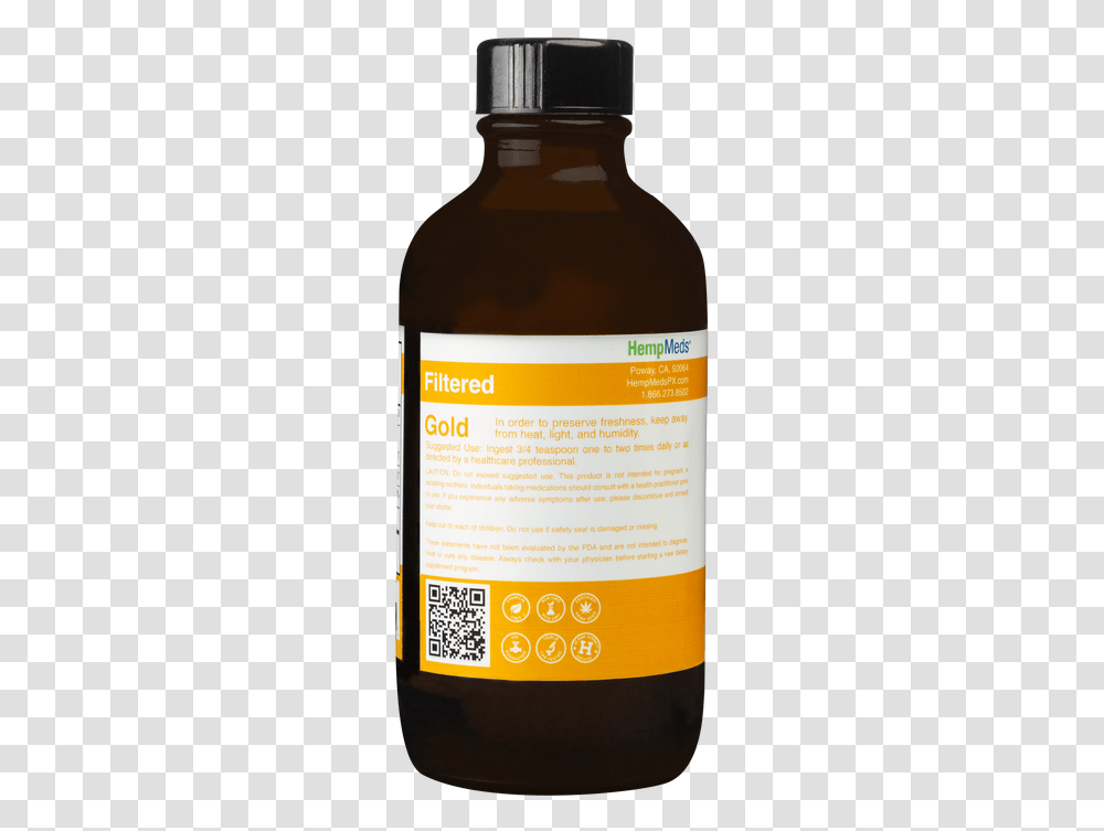 Real Scientific Hemp Oil 4oz 1000mg Gold Label Liquid Glass Bottle, Beer, Alcohol, Beverage, Drink Transparent Png