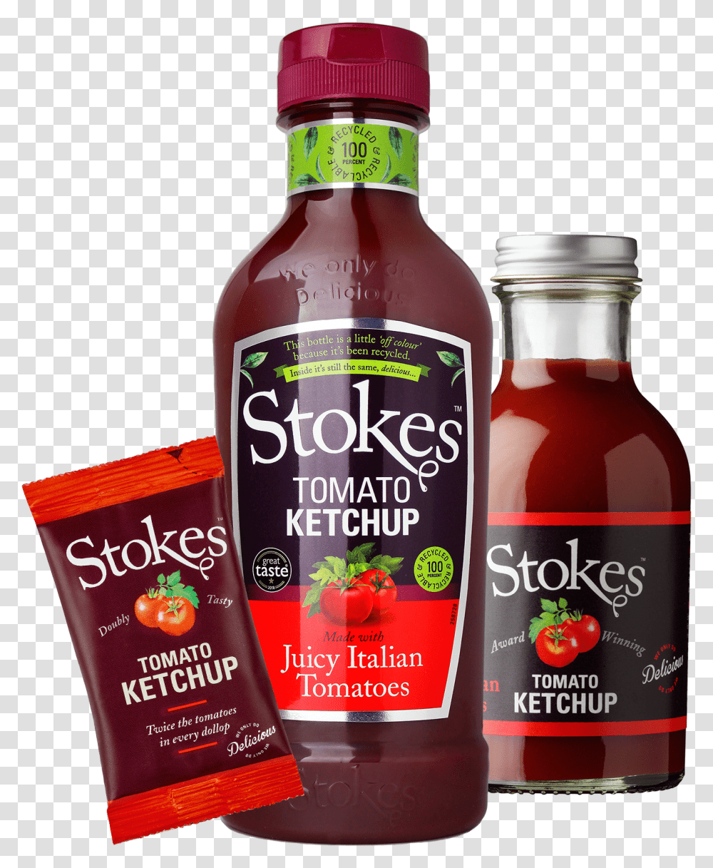 Real Tomato Ketchup Stokes Ketchup, Food, Bottle, Text, Label Transparent Png