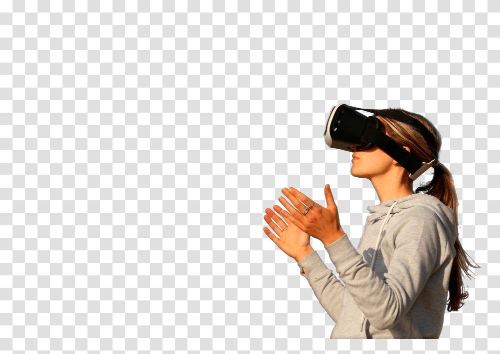 Realidad Virtual Chica Realidad Virtual Transparente, Person, Sleeve, Performer Transparent Png