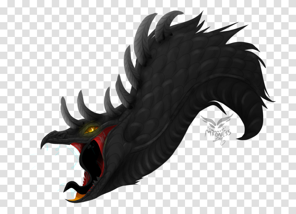 Realistic Black Dragon Headshot Art C Mopeio Transparent Png