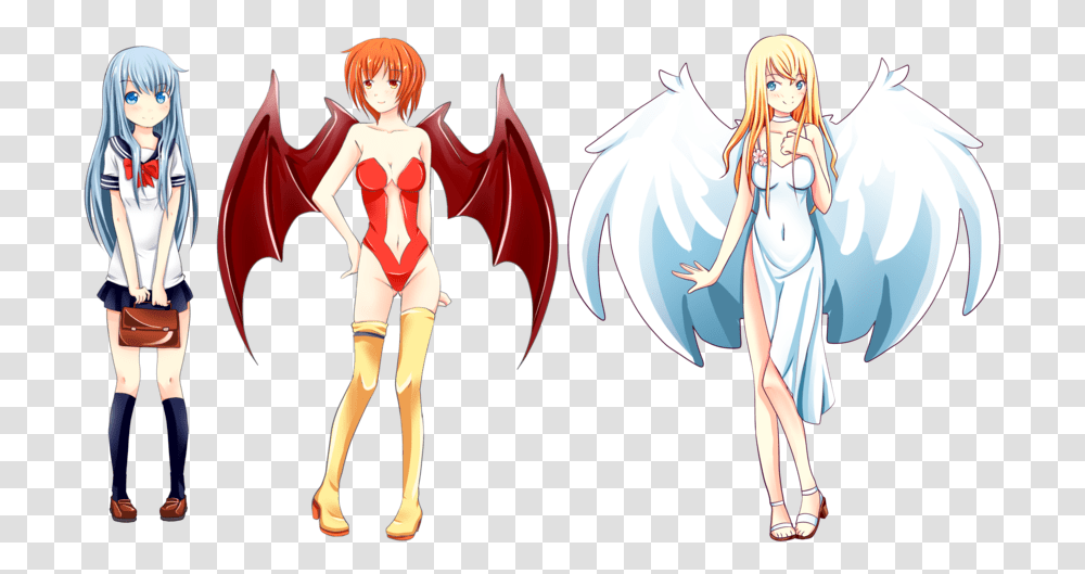 Realistic Fairy Wings Demons With Angel Wings, Person, Human, Manga Transparent Png