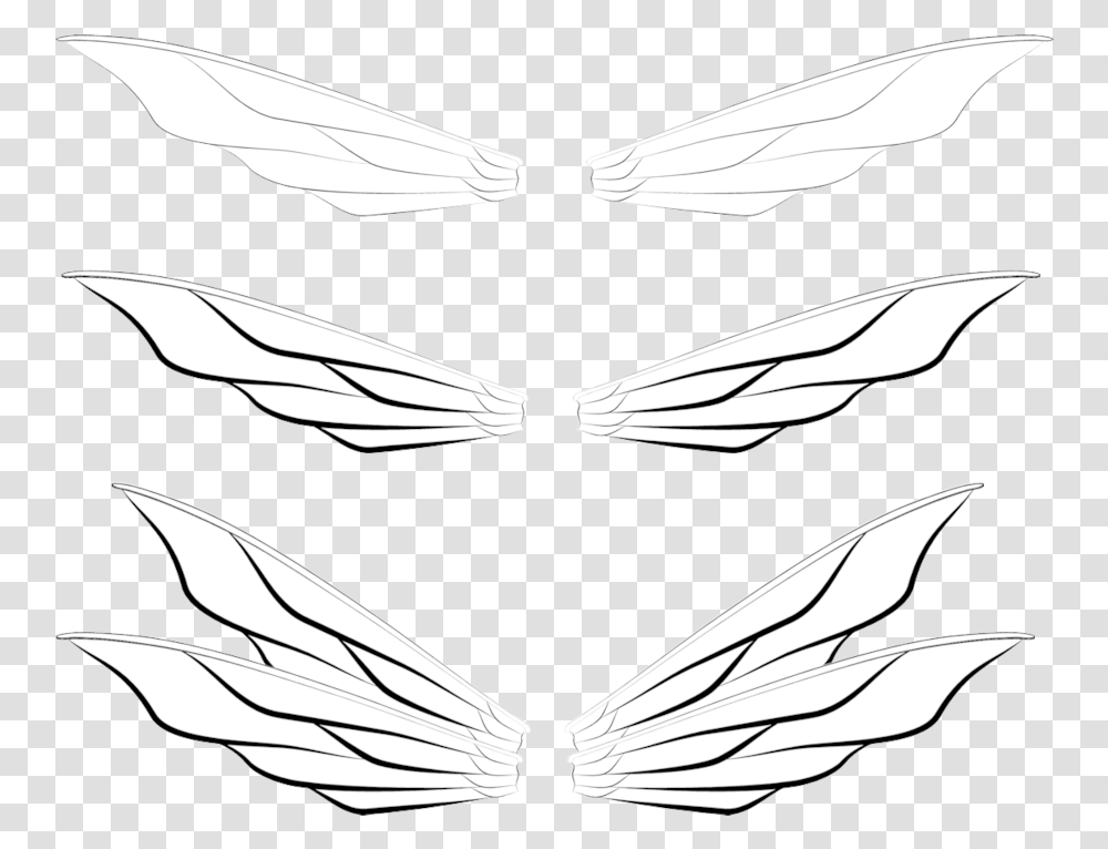 Realistic Fairy Wings Line Art, Stencil, Pattern, Bird, Animal Transparent Png