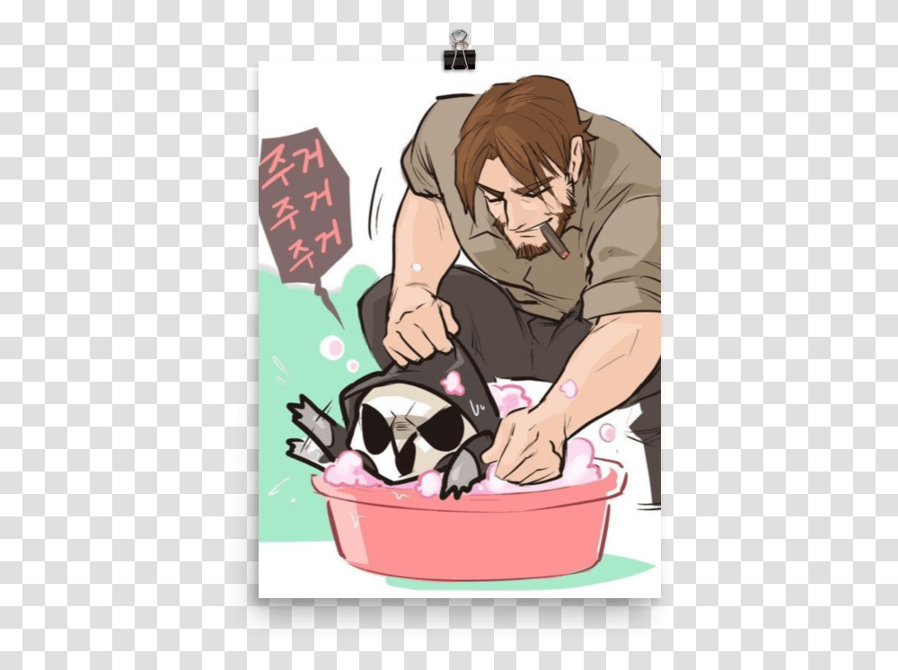 Reaper And Baby Mccree, Person, Human, Washing, Doctor Transparent Png
