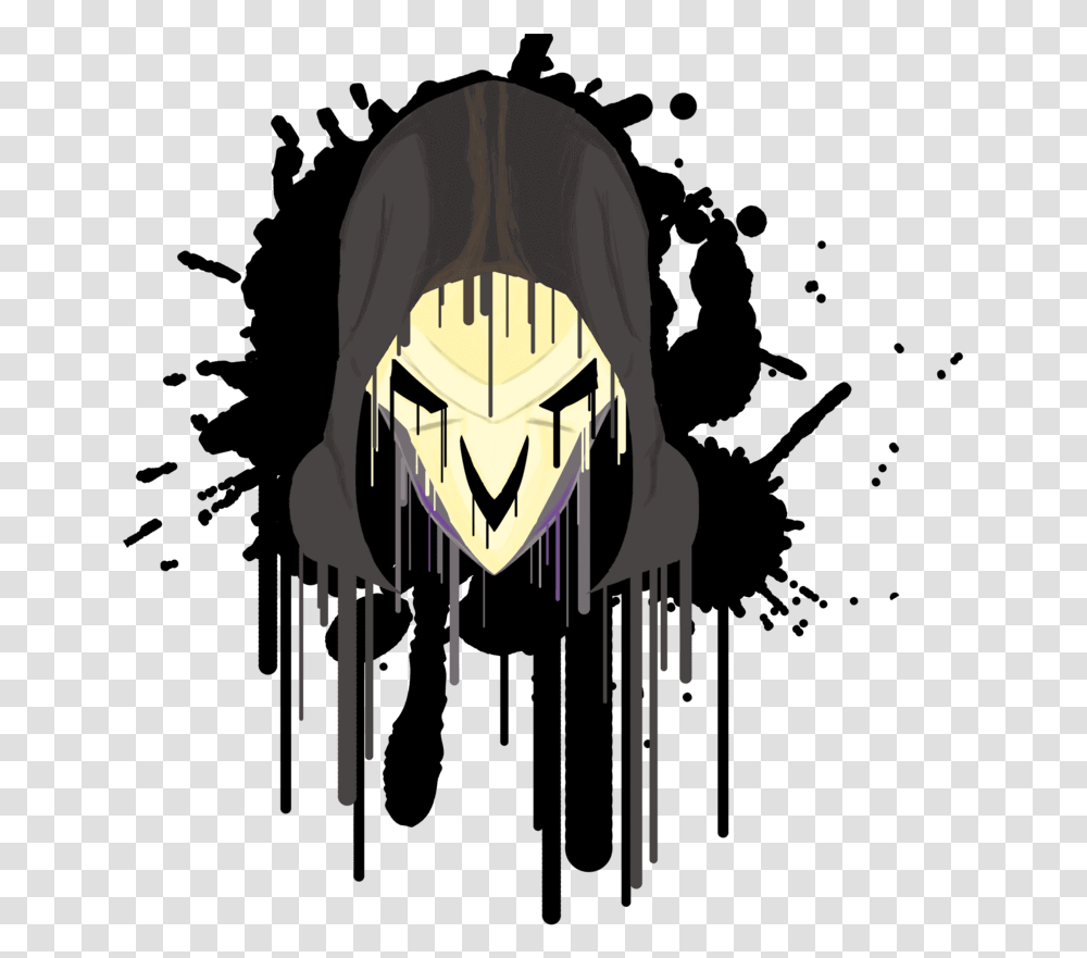Reaper Overwatch Paint By Keithyboy Da3vz3g Reaper Logo Overwatch, Animal, Stencil Transparent Png