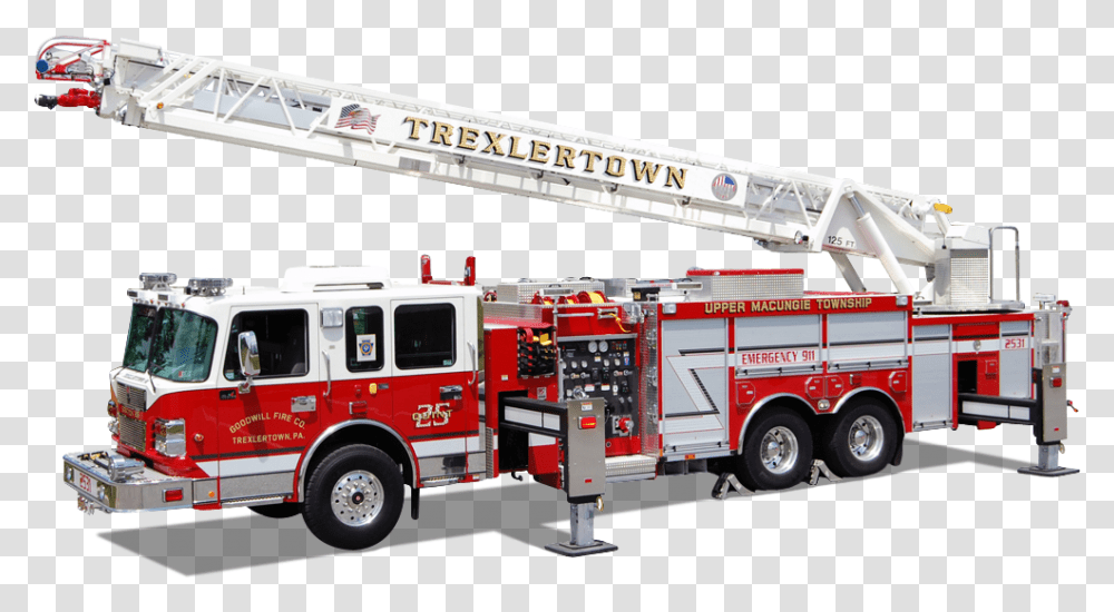 Rear Mount Ladder Spartan Emergency Response Fire Truck With Ladder, Vehicle, Transportation, Fire Department Transparent Png