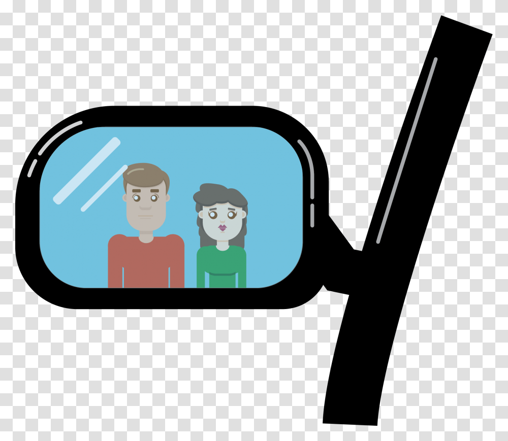 Rear View Mirror Cartoon, Car Mirror, Person, Human Transparent Png