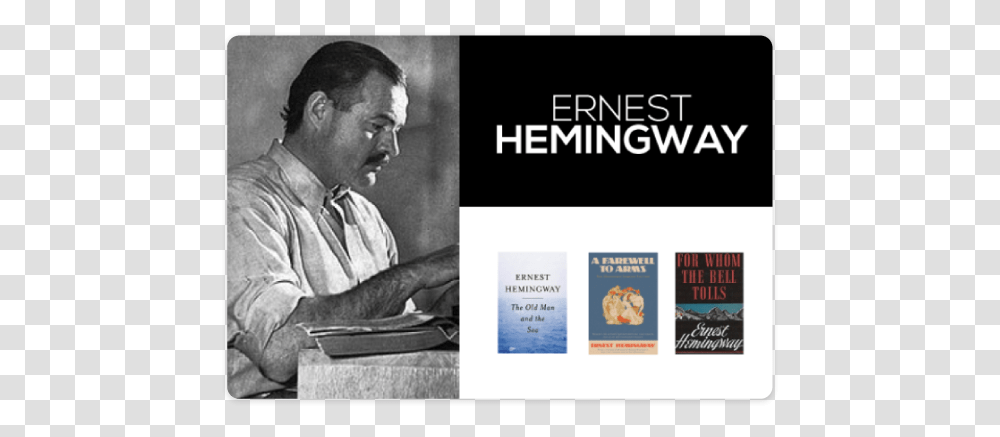 Reasons Why You Should Still Write Things By Hand Ernest Hemingway, Person, Human, Book, Novel Transparent Png