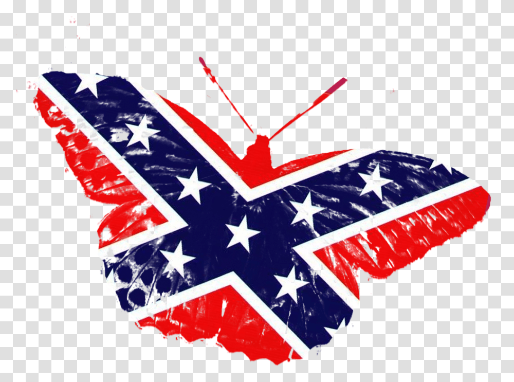 Rebel Flag Butterfly Clipart Confederate Flag, Symbol, Star Symbol, Hand Transparent Png