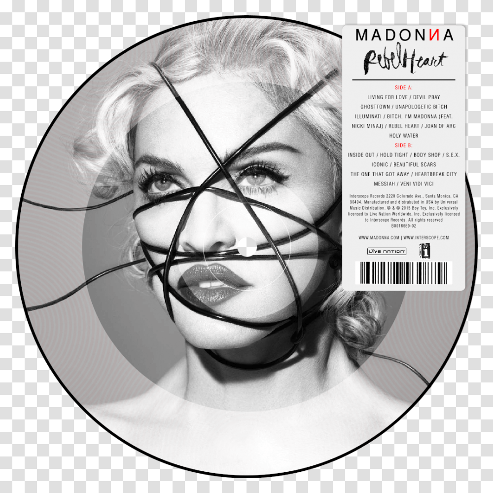 Rebel Heart Madonna 2015 Rebel Heart Cd, Head, Person, Human, Face Transparent Png