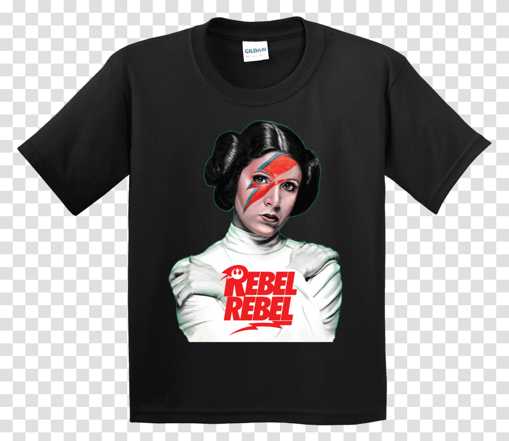 Rebel Star Wars David Bowie T Shirt Rare Movie Princess Leia Rebel Rebel, Clothing, Apparel, T-Shirt Transparent Png