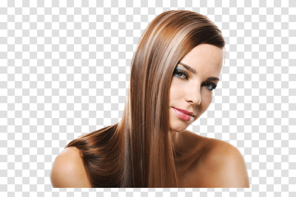 Rebonded Hair With Highlights Straight Long Hair, Person, Haircut, Face, Wig Transparent Png