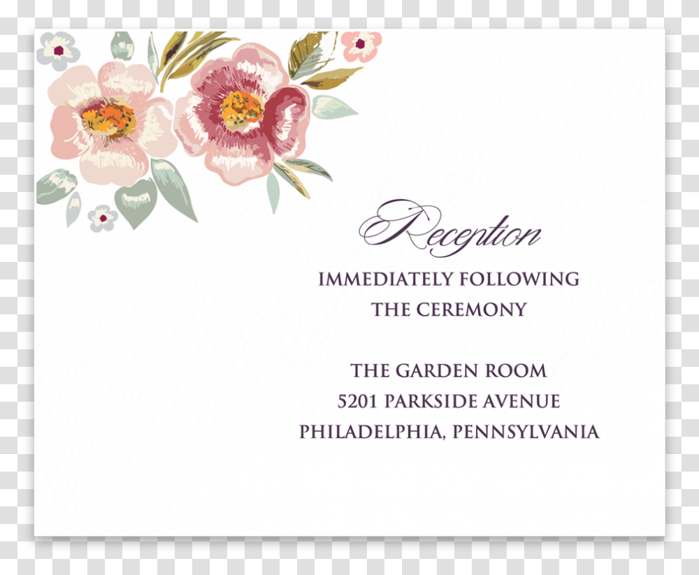 Reception Card Faded Blooms Garden Roses, Envelope, Mail Transparent Png
