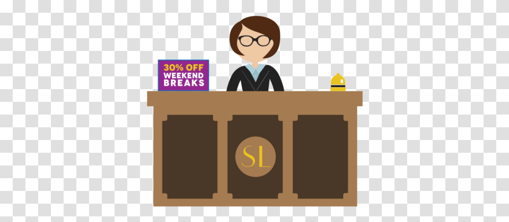 Reception Desk Display Reception Desk Cartoon, Person, Human, Judge, Crowd Transparent Png